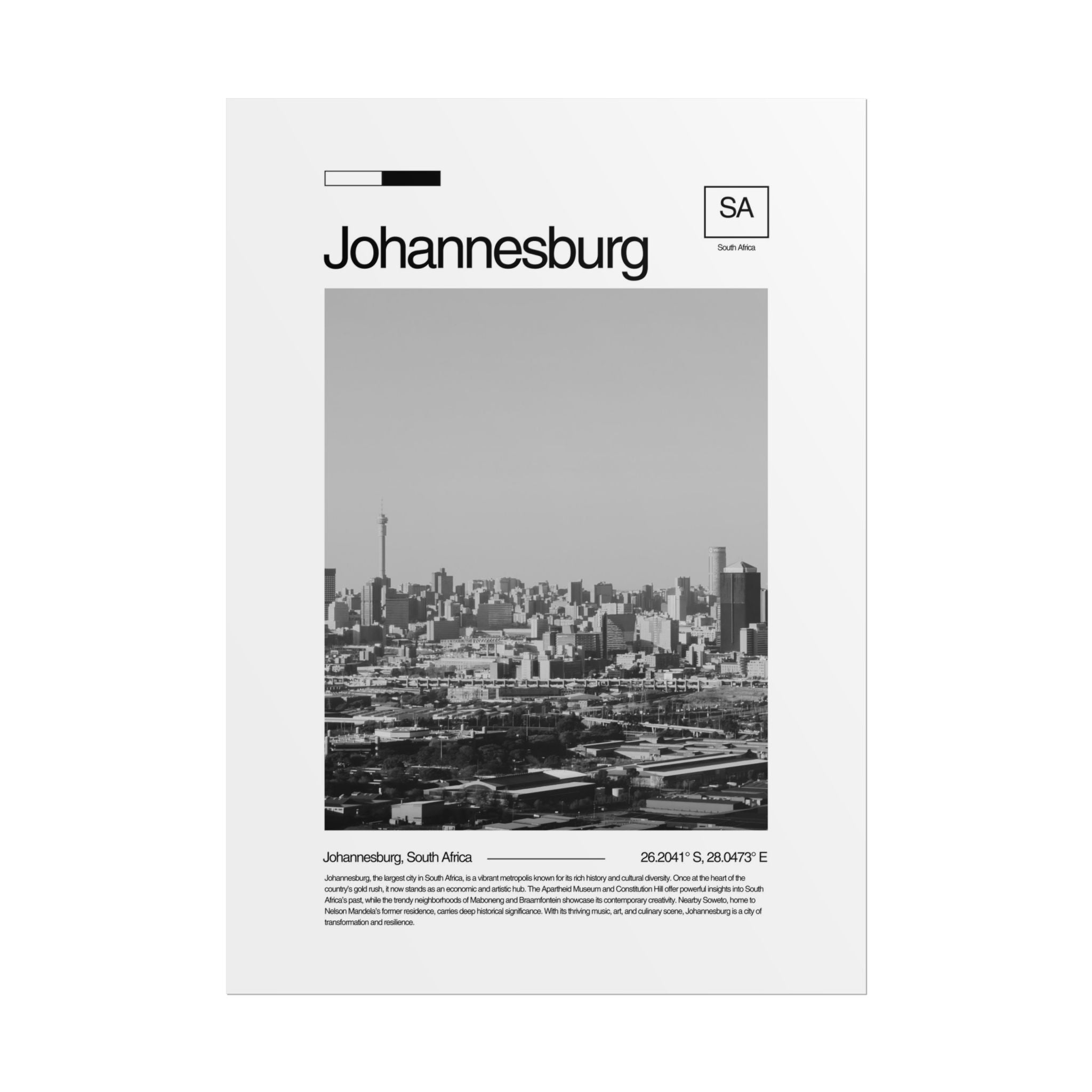 Cityscape Poster - Johannesburg, SA