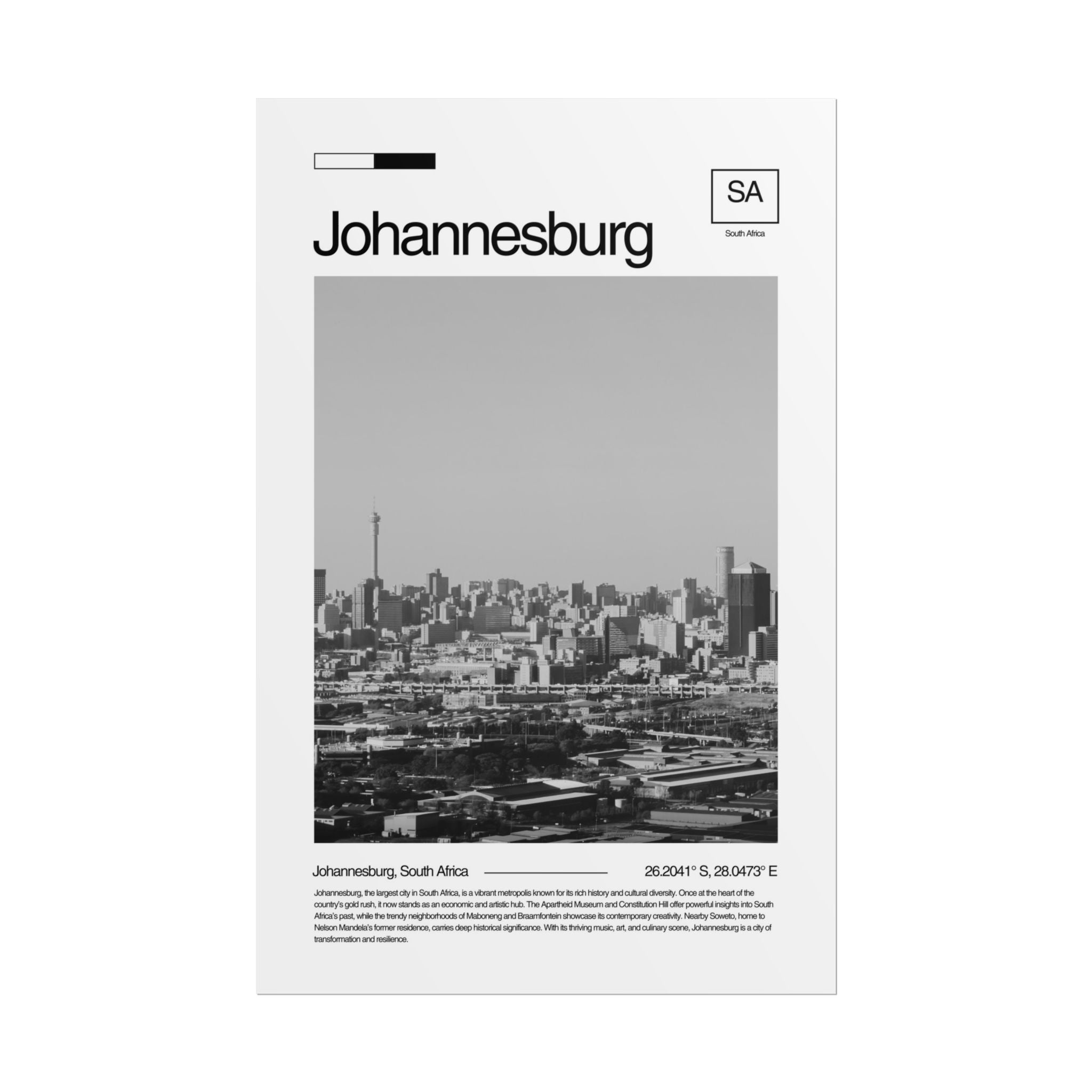 Cityscape Poster - Johannesburg, SA