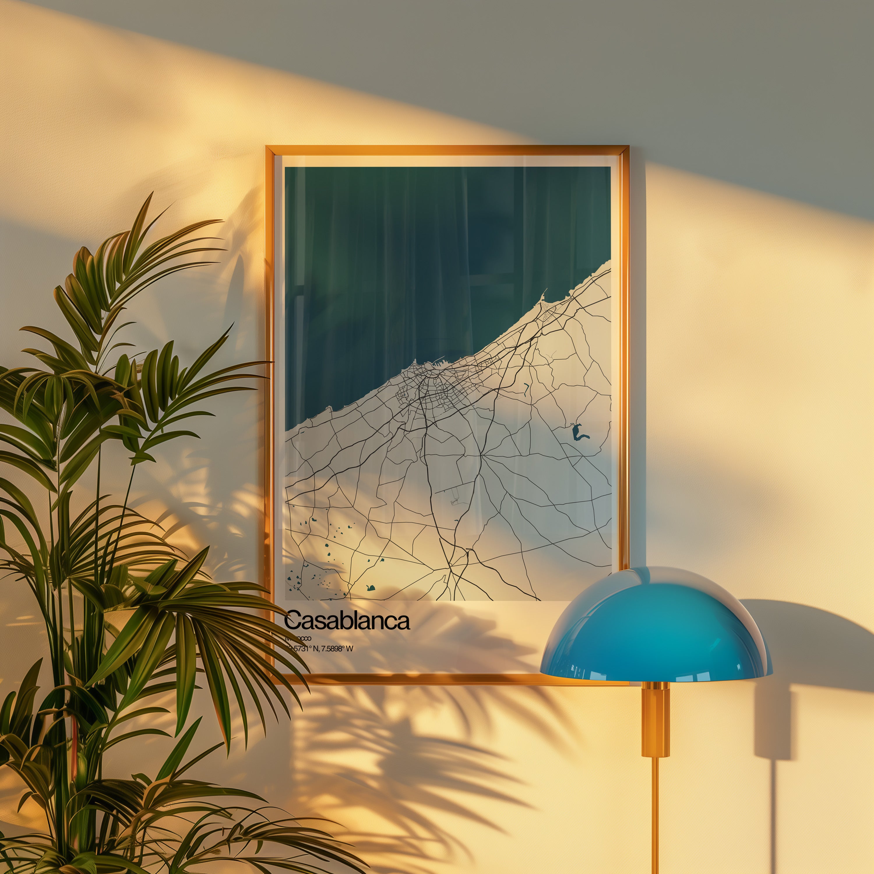 Contemporary Map Poster - Casablanca, Morocco