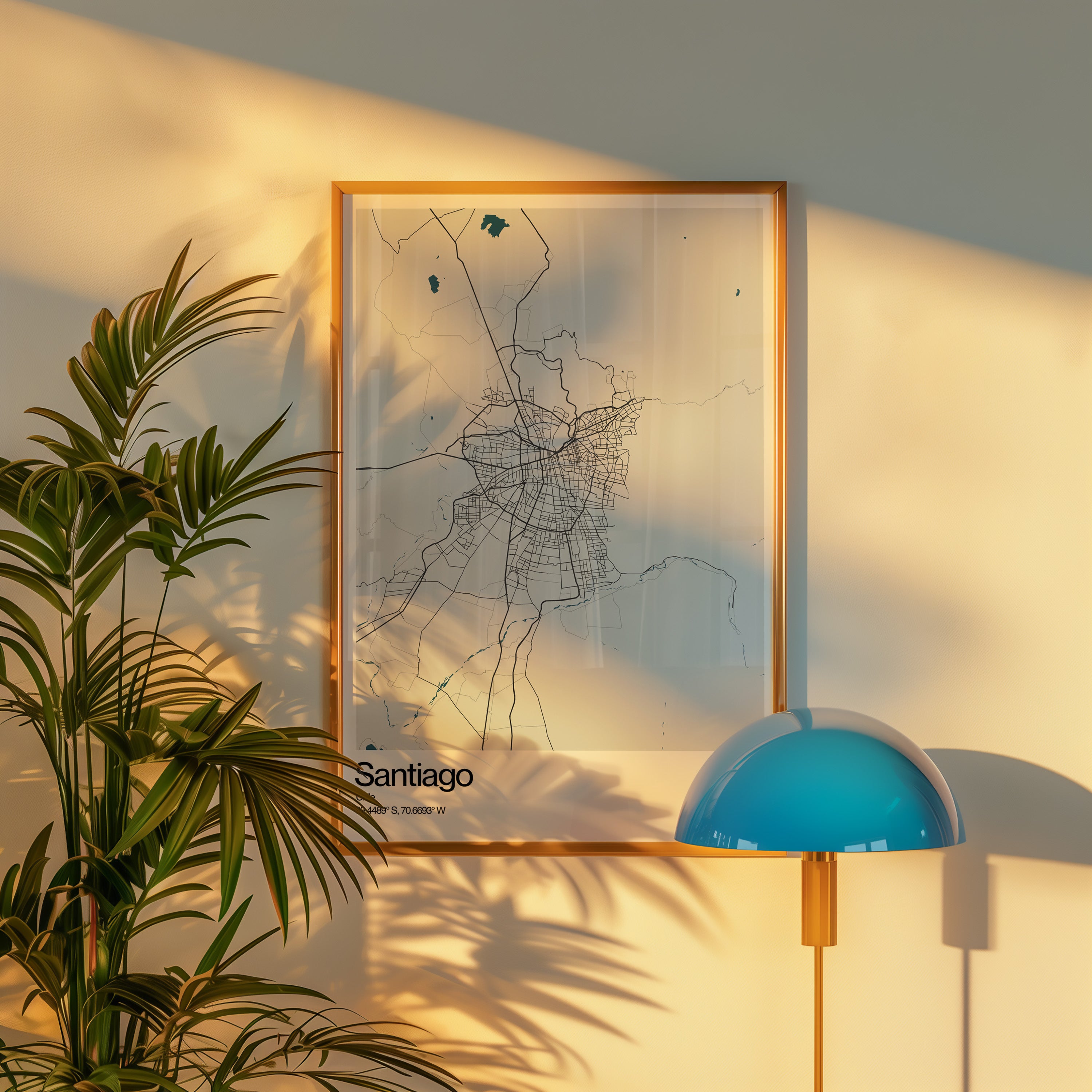 Contemporary Map Poster - Santiago, Chile